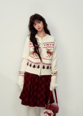 Vintage Fawn Fair Isle Knit Cardigan
